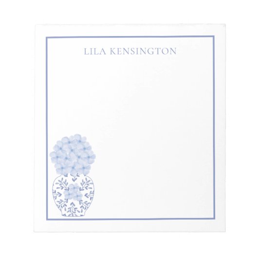 Chinoiserie Ginger Jar Vase avec Bloc-notes Fleurs (Devant)