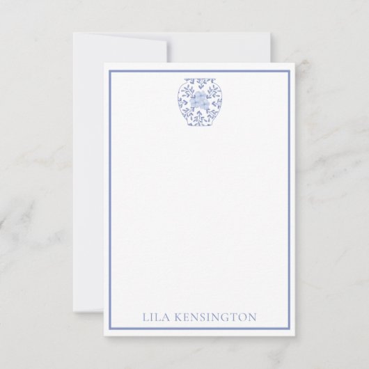 Chinoiserie Ginger Jar Vase Cartes pour notes pers (Devant)