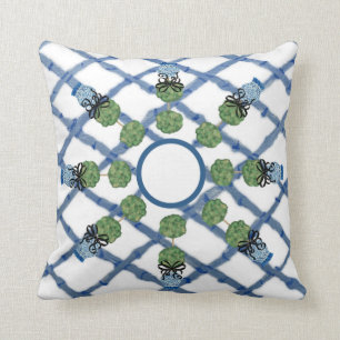 Chinoiserie Ginger JarRound Coussin