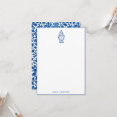 Chinoiserie GingerJar | Monogramme E | Carte de co (Devant/Arrière en situation)