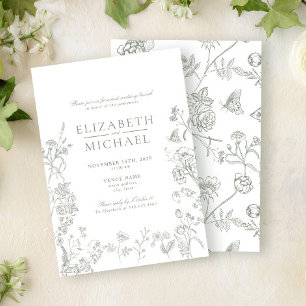 Chinoiserie Green Victoriaans Post Bruiloftsbrunch Kaart