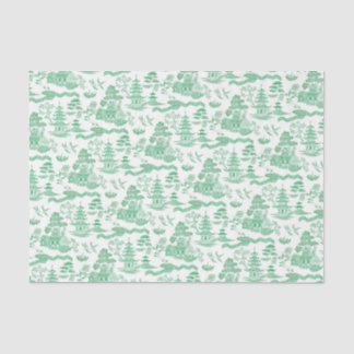 Chinoiserie Green Willow-deportpapier Tissuepapier