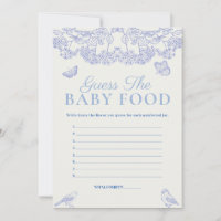 Chinoiserie Guess Baby Food Baby shower Game Kaart
