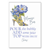 Chinoiserie High-Heel Schoen Mimosa Bar Tafelbord Kaart (Achterkant)