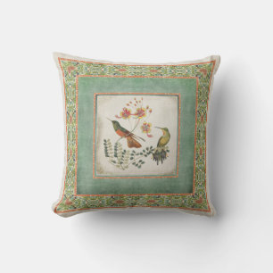 Chinoiserie  Hummingbird's in Flowers Coral Kussen