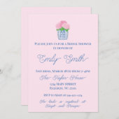 Chinoiserie Hydrangea Bridal Shower Kaart (Voorkant / Achterkant)