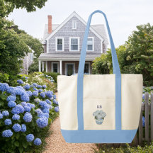 Chinoiserie Hydrangea Monogram Contrast Trim Boodt