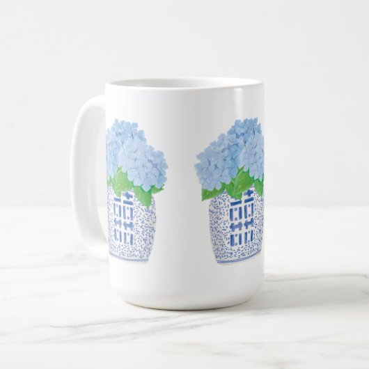 Chinoiserie Hydrangea Mug (Devant gauche)