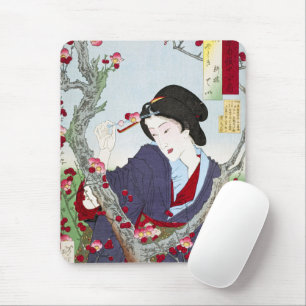 Chinoiserie Japanse Dame & Rode Kersenbloesem Muismat