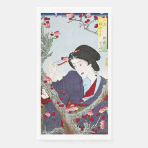 Chinoiserie Japanse Dame & Rode Kersenbloesem Servet
