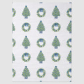 Chinoiserie Kerst Blauw en Wit Tissuepapier (Voorkant)