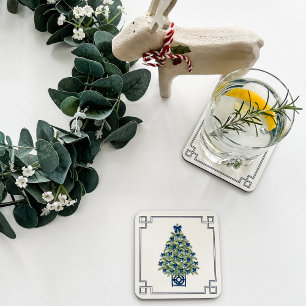 Chinoiserie Kerstboom Bier Onderzetter