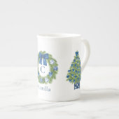 Chinoiserie Kerstboom en Krans Porselein Kop (Voorkant rechts)