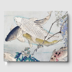 Chinoiserie Koi Vissen & Paarse Wisteria Print Gastenboek