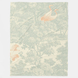 Chinoiserie Kraanvogel Toile Botanische Aziatische Fleece Deken
