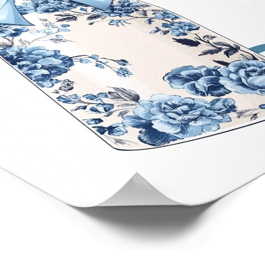 Chinoiserie Laarzen en Bruisend Bruidsfeest Verwel Poster (Hoek)