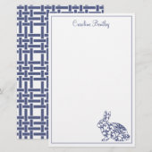 Chinoiserie Lapin Lapin Papeterie Personnalisée (Devant / Derrière)