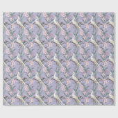 Chinoiserie Lavender Bloemen Egret Cadeaupapier (Vlak)