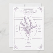 Chinoiserie Lavender Bouquet Victoriaans bruiloft Kaart (Voorkant)
