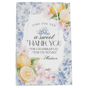 Chinoiserie Lemon Tea Floral Toile Party Medium Cadeauzakje