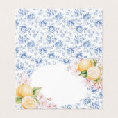 Chinoiserie Lemon Tea Party Place Card Décor Table (Outside Unfolded)