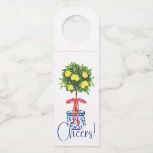 Chinoiserie Lemon Topiary Tree Flessenhanger (Voorkant)