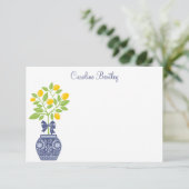 Chinoiserie Lemon Tree Cartes de notes personnalis (Debout devant)