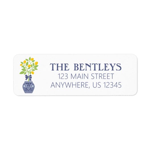 Chinoiserie Lemon Tree Return Address Labels (Voorkant)