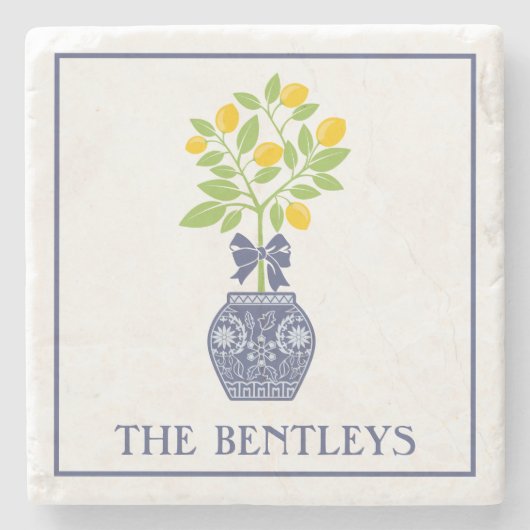 Chinoiserie Lemon Tree Stone Onderzetters (Voorkant)