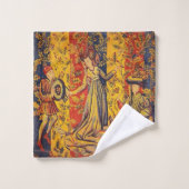 Chinoiserie médiévale italienne rouge jaune (Gant de toilette)