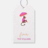 Chinoiserie Monkey Custom Gift Labels Cadeaulabel (Voorkant)