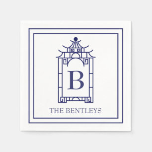 Chinoiserie Monogrammed Pagoda Party Napkins Servet