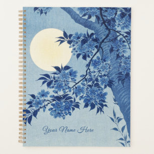 Chinoiserie Navy Blau Kersenbloesem & Volle Maan Planner