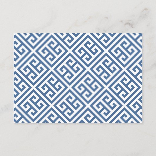 Chinoiserie Navy Blauw Roze Trouw Bruiloft Cadeau Informatiekaartje (Achterkant)