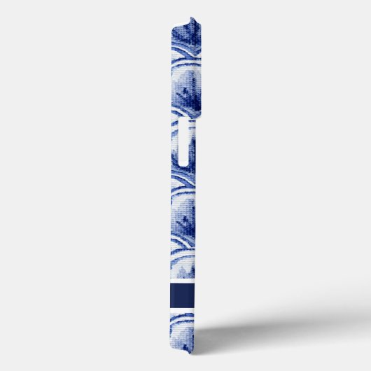 Chinoiserie Navy Blue Shell Asian  Pattern Case-Mate iPhone Case (Achterkant / Rechts)