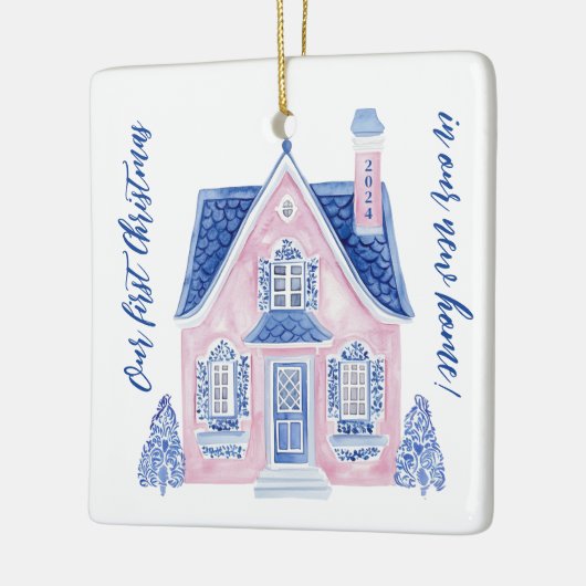 Chinoiserie New Home Eerste kerst Ornament (Links)