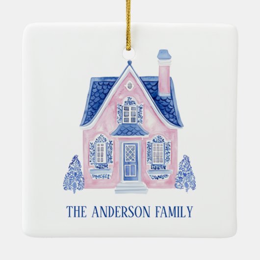 Chinoiserie New Home Eerste kerst Ornament (Achterkant)