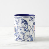 Chinoiserie Oerwoud Toile | Blauw-wit monogram Mok (Midden)