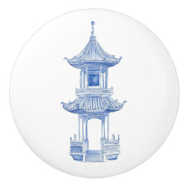 Chinoiserie Pagoda 4 Keramische Knop
