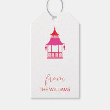 Chinoiserie Pagoda Custom Gift Labels