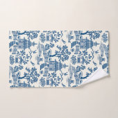 Chinoiserie Pagode Bleu sur Blanc (Serviette à main)