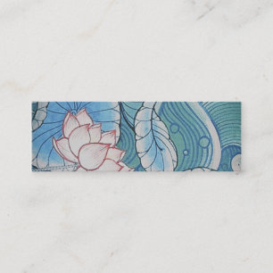 Chinoiserie Pastel Oriental Pink & Blue Floral Mini Visitekaartje