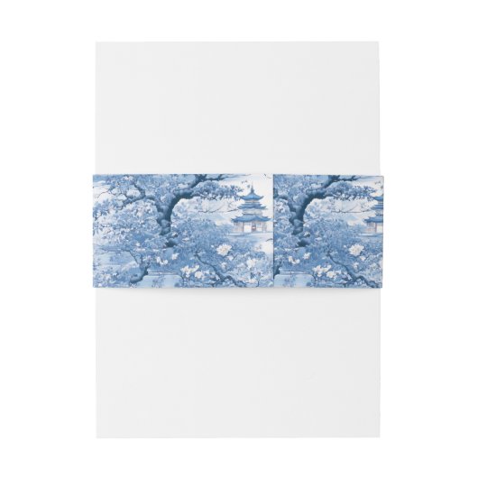 Chinoiserie Patroon Huwelijk ID1094 Uitnodigingen Wikkel (Achterkant Voorbeeld)