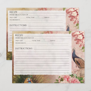 Chinoiserie Peacock Blush Peony Bridal Recipe Kaar Kaart