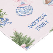 Chinoiserie Pink Christmas Table Runner Korte Tafelloper (Hoek)