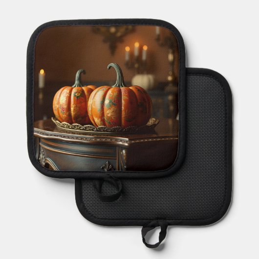 Chinoiserie pumpkins pannenlap (Voorkant / Achterkant)