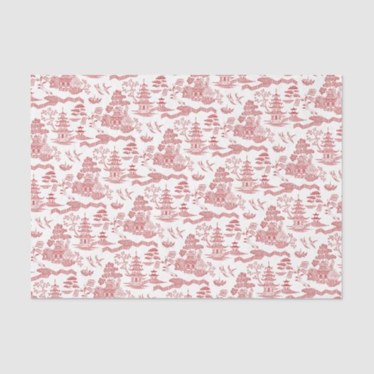 Chinoiserie Red Willow-deportpapier Tissuepapier (Voorkant)