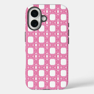 Chinoiserie Rietwerk in Roze iPhone 16 Hoesje
