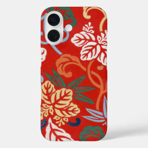 Chinoiserie Rode Hawaïaanse Bloemen Japanse Kimono iPhone 16 Hoesje