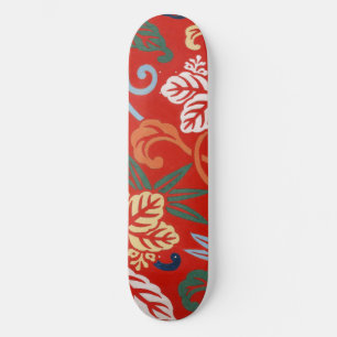 Chinoiserie Rode Hawaïaanse Bloemen Japanse Kimono Skateboard